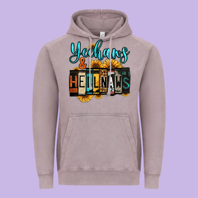 Yeehaws And Hellnaws Vintage Hoodie Designed By Jasminsmagicworld