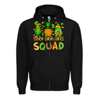Black St. Patrick's Shenanigans squad gnomies Zipper Hoodie - OliviaCreatesArt