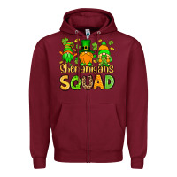 Burgundy St. Patrick's Shenanigans squad gnomies Zipper Hoodie - OliviaCreatesArt