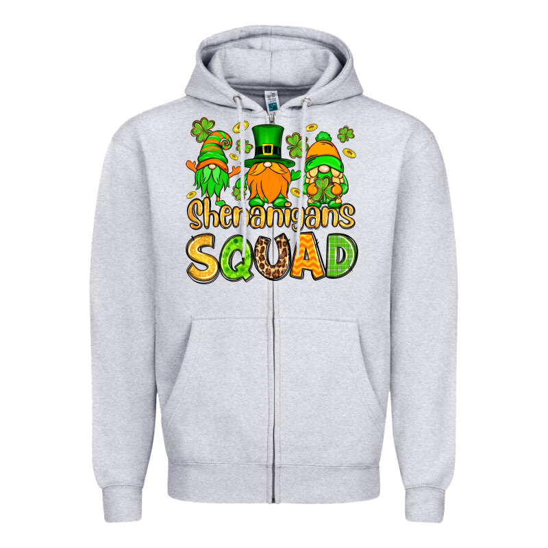 St. Patrick's Shenanigans Squad Gnomies Zipper Hoodie by OliviaCreatesArt | Teevron