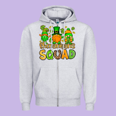St. Patrick's Shenanigans Squad Gnomies Zipper Hoodie Designed By Oliviacreatesart