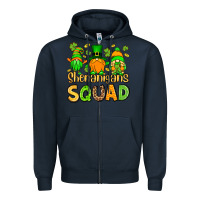 Navy St. Patrick's Shenanigans squad gnomies Zipper Hoodie - OliviaCreatesArt