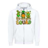 White St. Patrick's Shenanigans squad gnomies Zipper Hoodie - OliviaCreatesArt