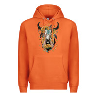 Carrot sunflower boho bull skull with hands Premium Hoodie - RanaPortraitStore