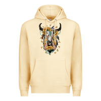 Pina Colada sunflower boho bull skull with hands Premium Hoodie - RanaPortraitStore