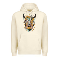Sandshell sunflower boho bull skull with hands Premium Hoodie - RanaPortraitStore