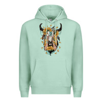 Seafoam sunflower boho bull skull with hands Premium Hoodie - RanaPortraitStore