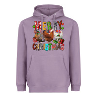 Lavender Merry christmas chickens Heavyweight Hoodie - FaDigitalArtStudio