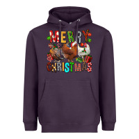 Plum Merry christmas chickens Heavyweight Hoodie - FaDigitalArtStudio