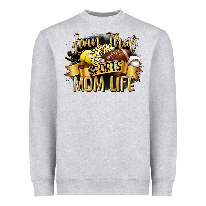 Livin That Sports Mom Life Heavyweight Sweatshirt by CowGirlArtShop | Teevron