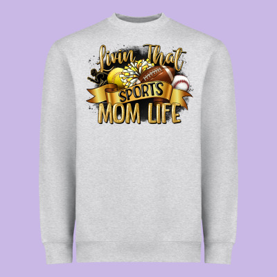 Livin That Sports Mom Life Heavyweight Sweatshirt Designed By Cowgirlartshop