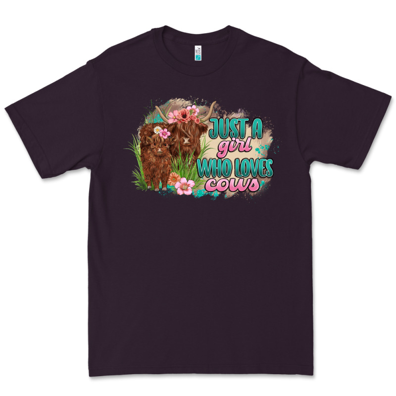 Just A Girl Who Loves Cows Premium Tee by MaliasSmallBusiness | Teevron