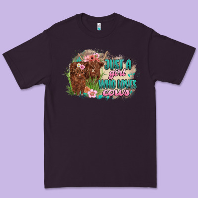 Just A Girl Who Loves Cows Premium Tee Designed By Maliassmallbusiness