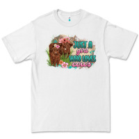 White just a girl who loves cows Premium Tee - MaliasSmallBusiness