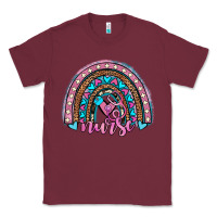 Burgundy leopard cowhide nurse rainbow Classic Tee - JahusDesignShop