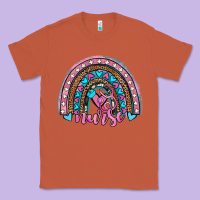 Leopard Cowhide Nurse Rainbow Classic Tee Designed By Jahusdesignshop