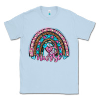 Dusty Blue leopard cowhide nurse rainbow Classic Tee - JahusDesignShop
