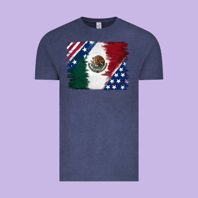 Mexican With American Flag Vintage Tee Designed By Ranaportraitstore