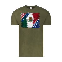 Vintage Olive Mexican With American Flag Vintage Tee - RanaPortraitStore
