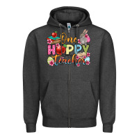 Charcoal Heather Easter Day One hoppy Teacher Zipper Hoodie - OliviaCreatesArt