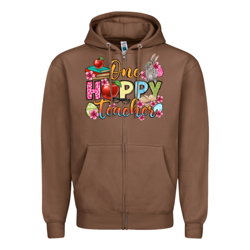 Easter Day One Hoppy Teacher Zipper Hoodie by OliviaCreatesArt | Teevron
