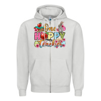 Dove Grey Easter Day One hoppy Teacher Zipper Hoodie - OliviaCreatesArt