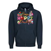 Navy Easter Day One hoppy Teacher Zipper Hoodie - OliviaCreatesArt