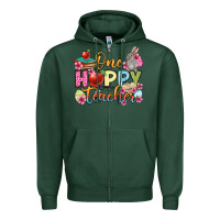 Sports Green Easter Day One hoppy Teacher Zipper Hoodie - OliviaCreatesArt