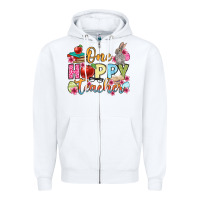 White Easter Day One hoppy Teacher Zipper Hoodie - OliviaCreatesArt