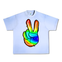 Grape Ice rainbow peace sign Urban Heavy Tee - Jasminsmagicworld