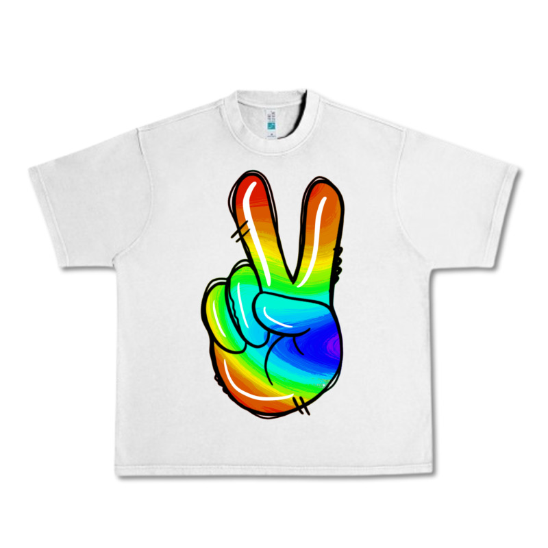 Rainbow Peace Sign Urban Heavy Tee by Jasminsmagicworld | Teevron