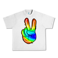 Lunar Rock rainbow peace sign Urban Heavy Tee - Jasminsmagicworld