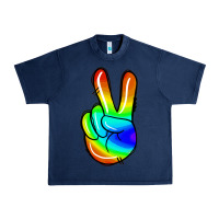 Navy rainbow peace sign Urban Heavy Tee - Jasminsmagicworld