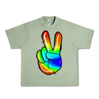 Oil Green rainbow peace sign Urban Heavy Tee - Jasminsmagicworld
