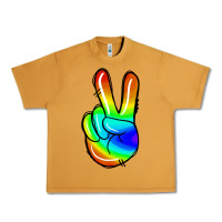 Peanut Butter rainbow peace sign Urban Heavy Tee - Jasminsmagicworld