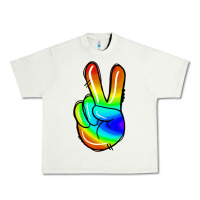 Pistachio rainbow peace sign Urban Heavy Tee - Jasminsmagicworld