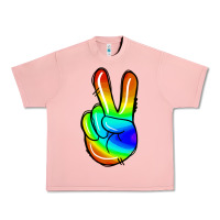Salmon rainbow peace sign Urban Heavy Tee - Jasminsmagicworld