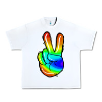 White rainbow peace sign Urban Heavy Tee - Jasminsmagicworld