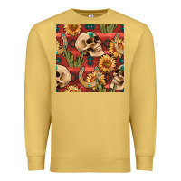 Antique Gold western skull aztec seamless pattern Premium Sweatshirt - BundleAndBundleShop
