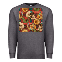 Charcoal Heather western skull aztec seamless pattern Premium Sweatshirt - BundleAndBundleShop