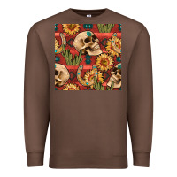 Chestnut western skull aztec seamless pattern Premium Sweatshirt - BundleAndBundleShop