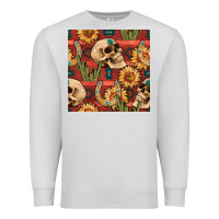 Dove Grey western skull aztec seamless pattern Premium Sweatshirt - BundleAndBundleShop