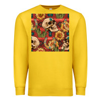 Lemon western skull aztec seamless pattern Premium Sweatshirt - BundleAndBundleShop