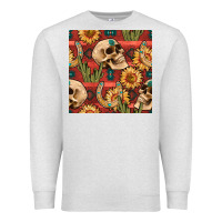 Oatmeal Heather western skull aztec seamless pattern Premium Sweatshirt - BundleAndBundleShop