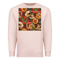 Pale Pink western skull aztec seamless pattern Premium Sweatshirt - BundleAndBundleShop