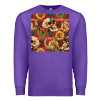 Purple western skull aztec seamless pattern Premium Sweatshirt - BundleAndBundleShop