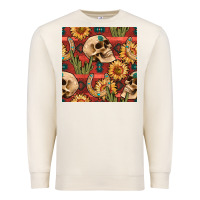 Sandshell western skull aztec seamless pattern Premium Sweatshirt - BundleAndBundleShop