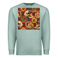 Seafoam western skull aztec seamless pattern Premium Sweatshirt - BundleAndBundleShop