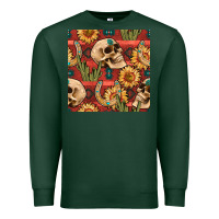 Sports Green western skull aztec seamless pattern Premium Sweatshirt - BundleAndBundleShop