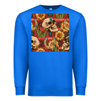 True Royal western skull aztec seamless pattern Premium Sweatshirt - BundleAndBundleShop